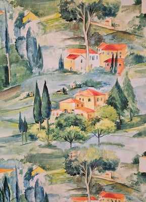 Sjældent italiensk jugendstil Toscana-stof - 300x280 cm- Kunstnerisk malingsd...
