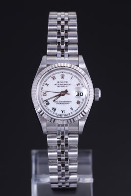 Rolex Oyster Perpetual Datejust damearmbåndsur af stål og 18 kt hvidguld