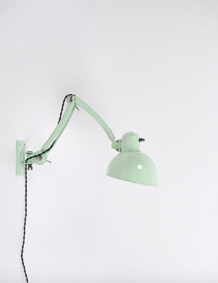  Christian Dell Kaiser Idell Model 6716 Gelenkarm væglampe nylakeret mintgrøn 