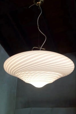 D:50 cm Stor vintage Murano swirl lampe med messing 