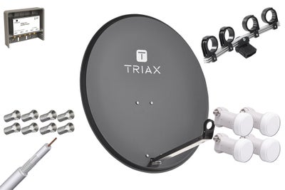 Triax TDS 80A (4 pos, 1 user) Parabolantenne 70x79 cm. kit til 4 positioner o...