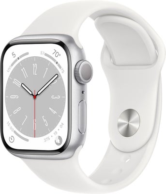 Apple Watch Series 8 41mm GPS (silver alu./white sportsbånd)