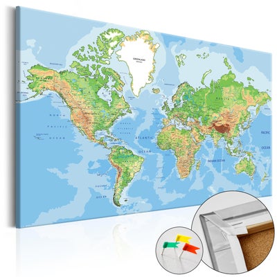 Billede på kork - World Geography - 60 x 40 cm