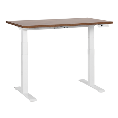 Elektrisk justerbart skrivebord 120 x 72 cm mørkt træ og hvid DESTIN III