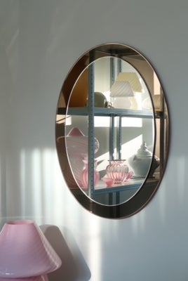 58x75,5 cm Vintage italiensk ovalt bronze spejl glas vægspejl