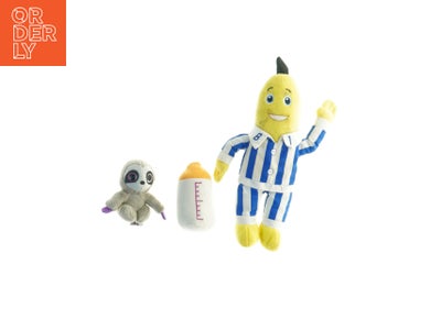 Bananer i Pyjamas, blød sutteflaske og lille dovendyr/abe (str. 24 x 11 cm ti...