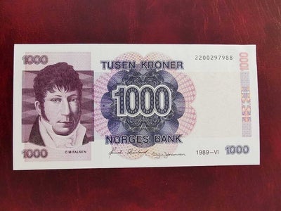 Norge. - 1000 Kroner 1989 - Pick 45a  (Ingen mindstepris)