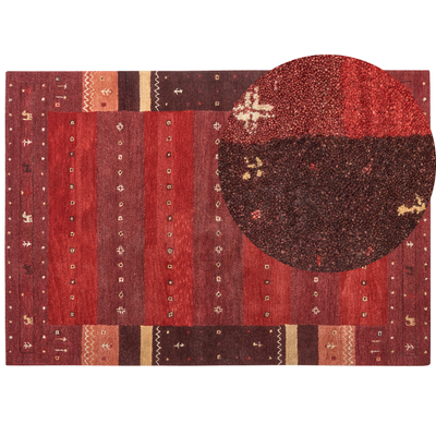 Gabbeh gulvtæppe rød uld 160 x 230 cm SINANLI