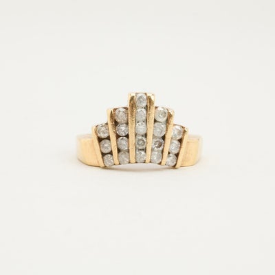 Statement ring med diamant (0.5 ct) i 10 karat str. 59