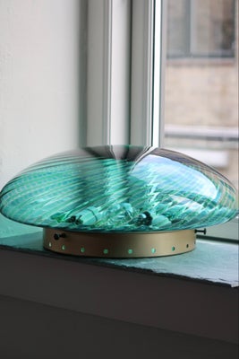  D:38 cm Vintage Murano grøn blå swirl plafond loftlampe / væglampe