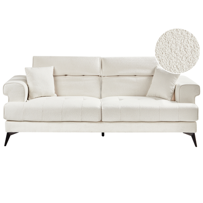 3 personers sofa hvid bouclé SKIVE