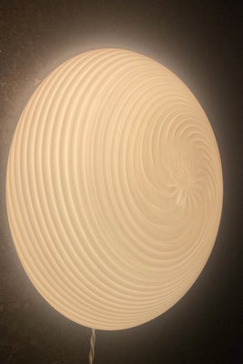 D:30 cm Vintage Murano hvid swirl plafond loftlampe / væglampe 