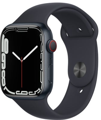 Apple Watch Series 7 45mm GPS+eSIM (Midnat alu/ Midnat sportsrem)