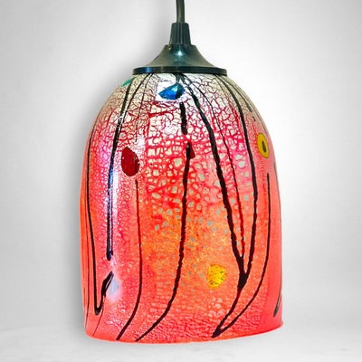 Murano Filippo Maso - Lampe - Rød lampe "Hyldest til Mirò" - Glas