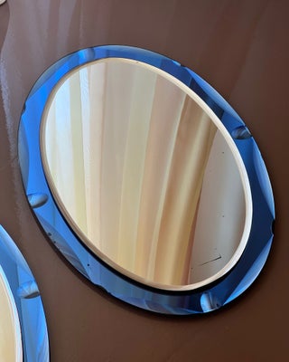 Vintage Italian mirror with blue mirror frame