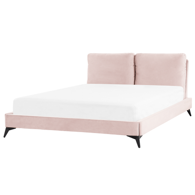 Velour seng 160 x 200 cm pink MELLE
