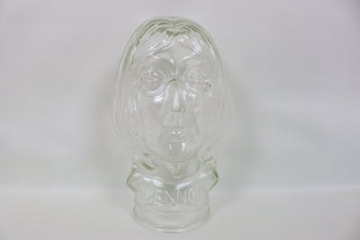 Glas hoved – buste af John Lennon i transparent glas