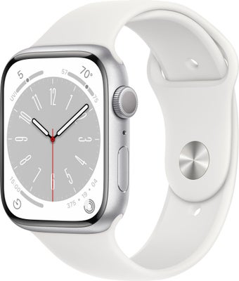 Apple Watch Series 8 45mm GPS (silver alu./white sportsbånd)