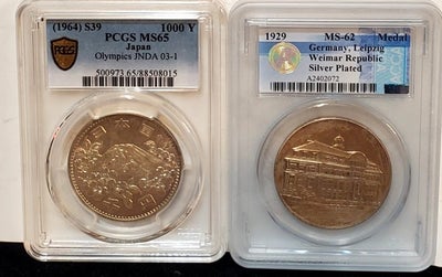 Japan, Tyskland. 1000 Yen / 10 Marks 1964 Tokyo Olympics /1929 Medal  (Ingen ...