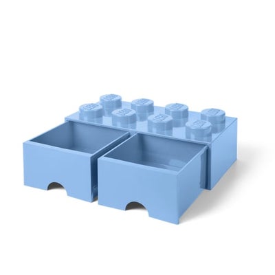 Lego Opbevaringskasse Med 2 Skuffer - Lyseblå - Lego Tilbehør Hos Coop