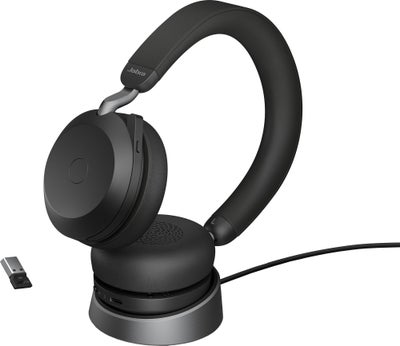 Jabra Evolve2 75 MS Stereo trådløse høretelefoner med stander