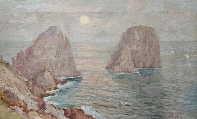 Bernard Hay (1864-1931) - Faraglioni al tramonto