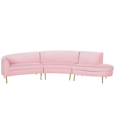 Sofa 4 pers Velour Lyserød MOSS