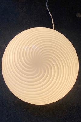 15x D:36 cm Ubrugt Vintage Murano hvid swirl plafond loftlampe / væglampe 