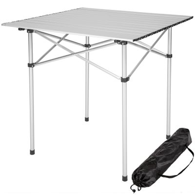 Campingbord, aluminium 70x70x70cm foldbar - grå