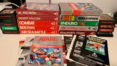 Atari - 2600 • 10 Boxed games: Mario Bros / Berzerk etc.  [**Jr. Pac-man new ...