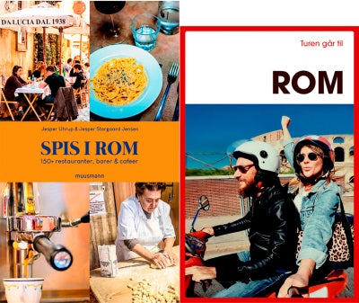 'Turen går til Rom' af Alfredo Tesio og 'Spis i Rom - 150+ restauranter, bare...