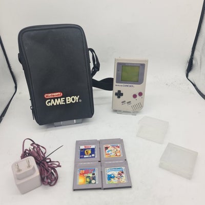Nintendo Gameboy DMG-01 1989+Nintendo Carrier Case, Rare adapter+games - Sæt ...