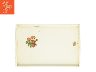 Vintage bakke med rosenmotiv (str. 50 x 34 x 5 cm)