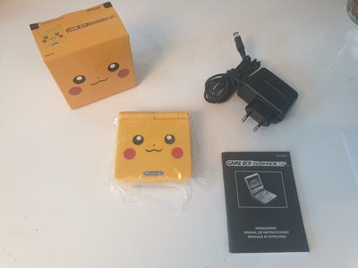 Nintendo Game boy Advance SP  Limited Edition Pikachu Pokemon new shell +Char...