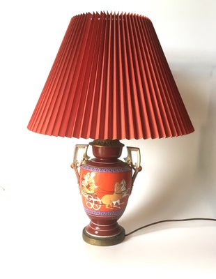 Antik bordlampe af porcelæn