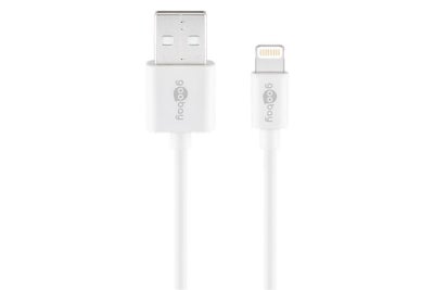 Lightning til USB kabel, hvid | 2 meter