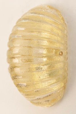 10x Vintage Murano mundblæst gylden musling væglampe 24x11 cm