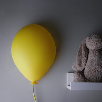 Ikea Ballon Lampe gul, gul lampe, retro væglampe til børneværelset