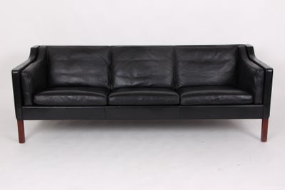Børge Mogensen sofa model 2213, sort llæder