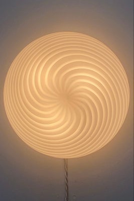 D:30 cm Vintage Murano hvid swirl plafond loftlampe / væglampe 