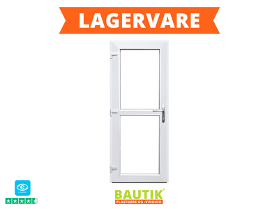 Plast Facadedør - 2 x ½ Klart Glas 90 x 190