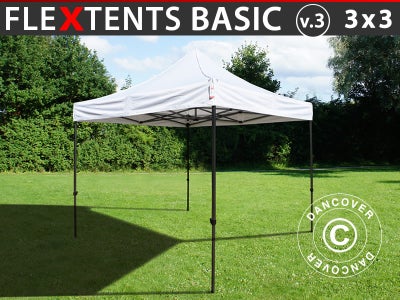 Foldetelt FleXtents Easy up pavillon Basic v.3, 3x3m Hvid