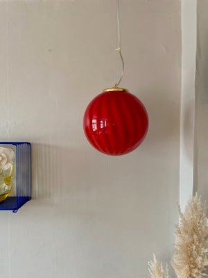 Murano loftslampe i rød vertikal rigadin 30 cm