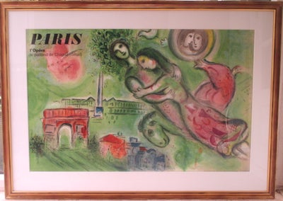 Chagall, original vintage litografisk plakat fra 1964