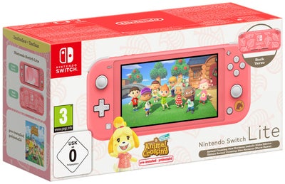Nintendo Switch Lite Koral - Animal Crossing: New Horizons pakke