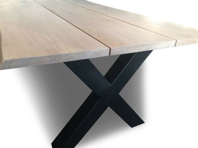 Snedkerfremstillet plankebord - hvidpigmenteret - 210cm - 3 HELE planker