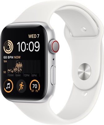 Apple Watch SE 2nd Gen 44 mm LTE (Silver Alu/White sportsbånd)