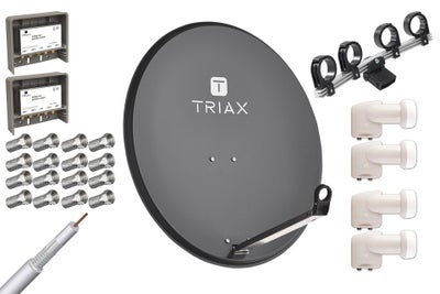 Triax TDS 80A (4 pos, 2 user) Parabolantenne 70x79 cm. kit til 4 positioner o...