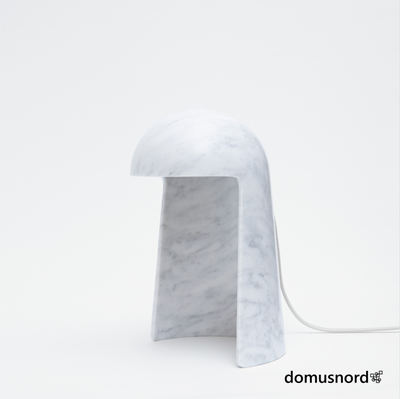 Dansk design hvid grå marmor lampe (NYT) 