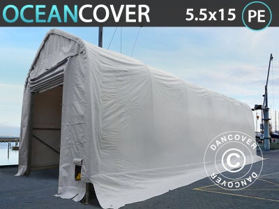 Telthal Lagertelt Oceancover 5,5x15x4,1x5,3m, PE, Hvid